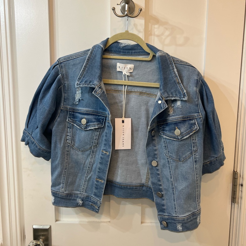 RISEN Los Angeles short sleeve denim bomber